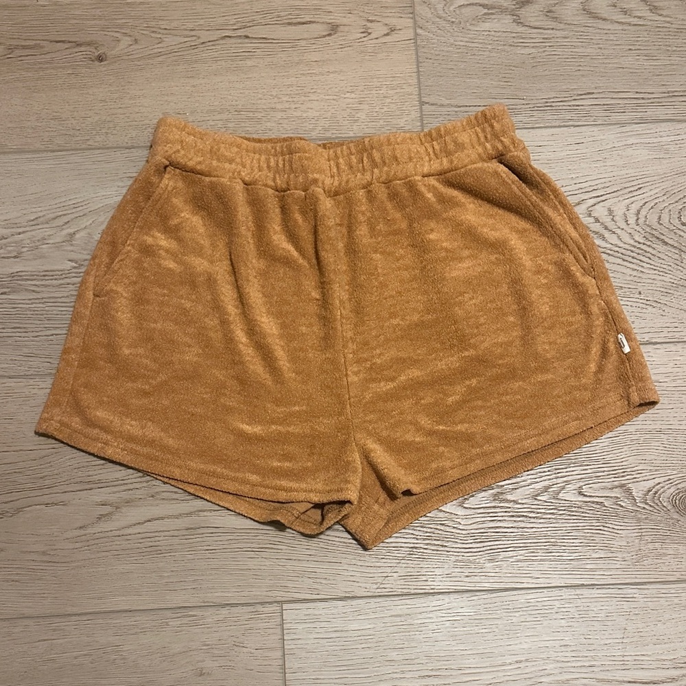 Cozy Tan Terry Cloth Shorts